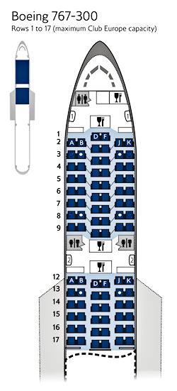 British Airways - Club Europe seat maps